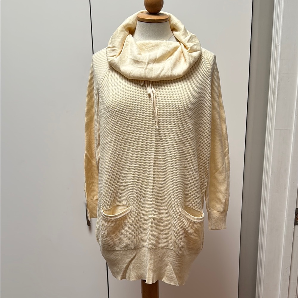 LOFT Cream Oversized Cowl Neck Sweater